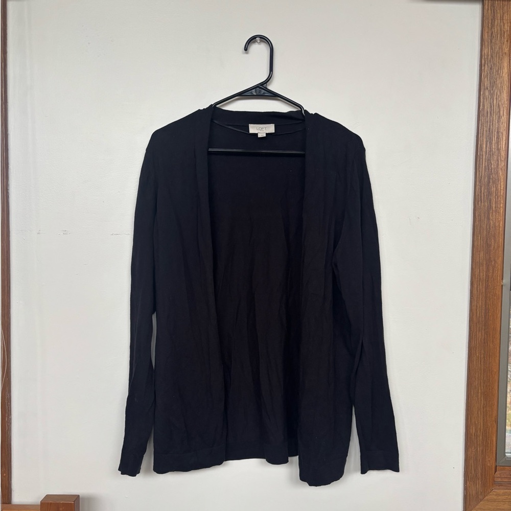 LOFT L Classic Black Cardigan